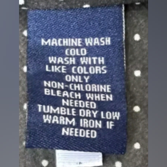 💼Chaps Office, Work Black & White Polkadot Sheer Top With Ruffled Trim - Picture 6 of 7